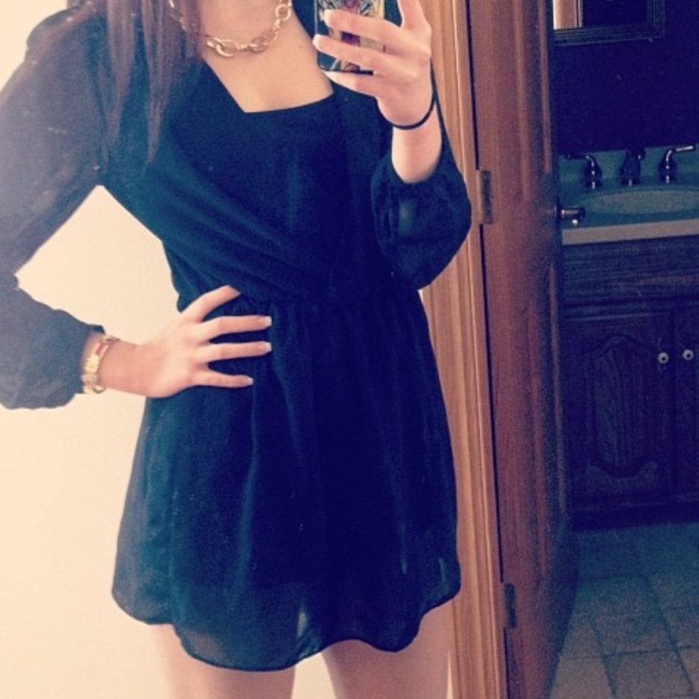 Sheer black mini dress. Excellent condition!